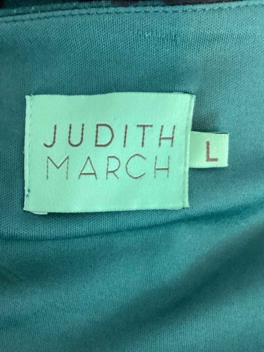 Judith March Deep Green Teal and Tan Leopard Print V-Neck Dress Size L - Picture 8 of 9